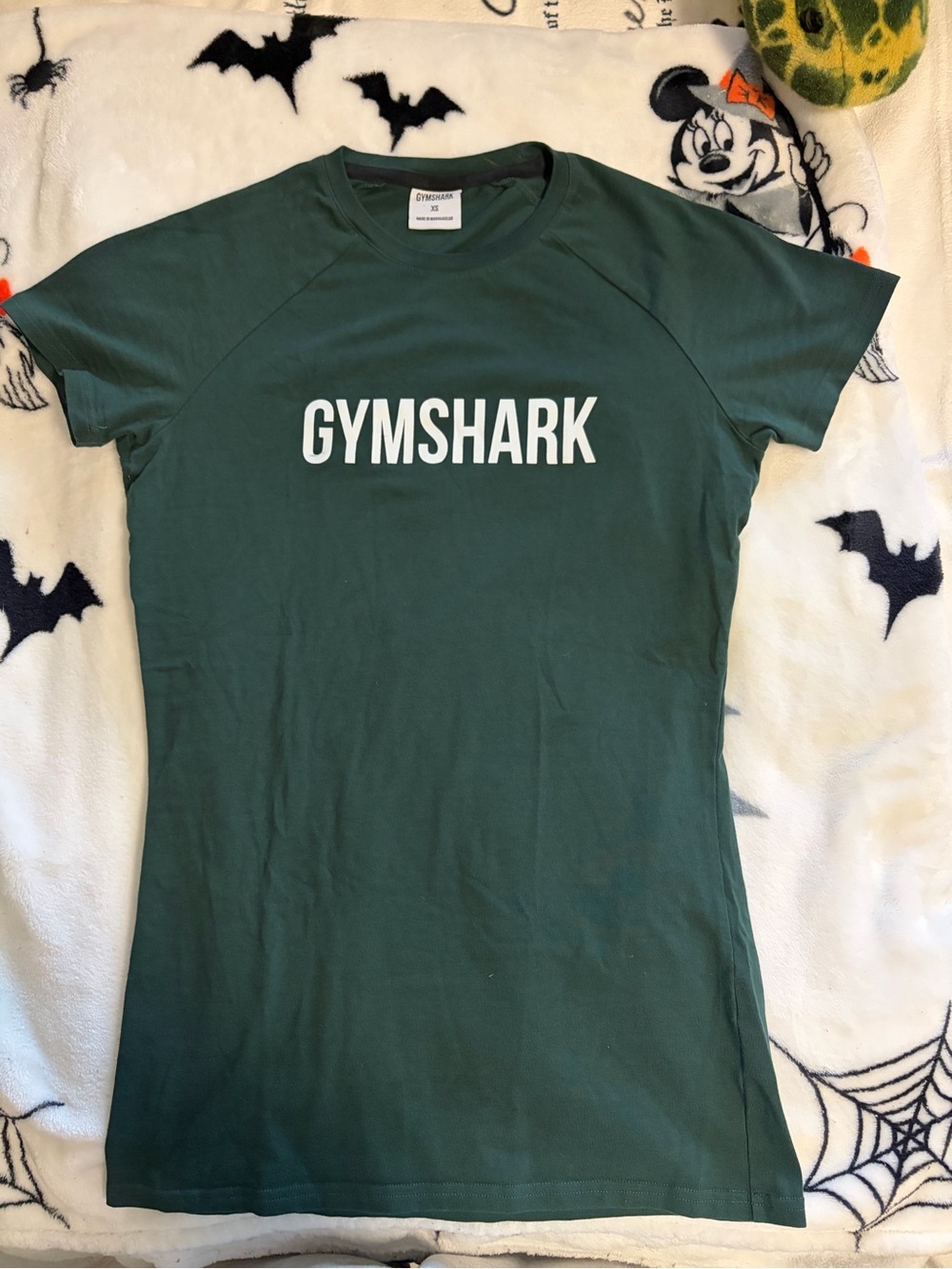 Gymshark Short-Sleeve Crew Tee in Forest Green with White Logo